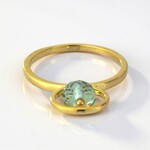 Anello placcato in oro con Ametista Verde