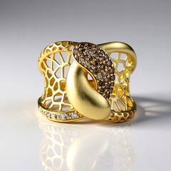Bague en or et Diamant champagne I2 (Ornaments by de Melo)
