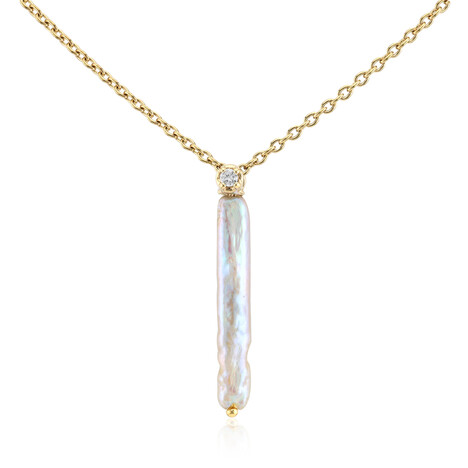 Collana in argento con Perla Keshi (TPC)