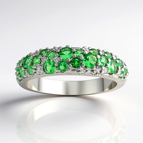 Anello in argento con Tsavorite AAA del Kenia