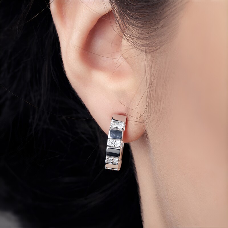 Zirkon-Silberohrringe