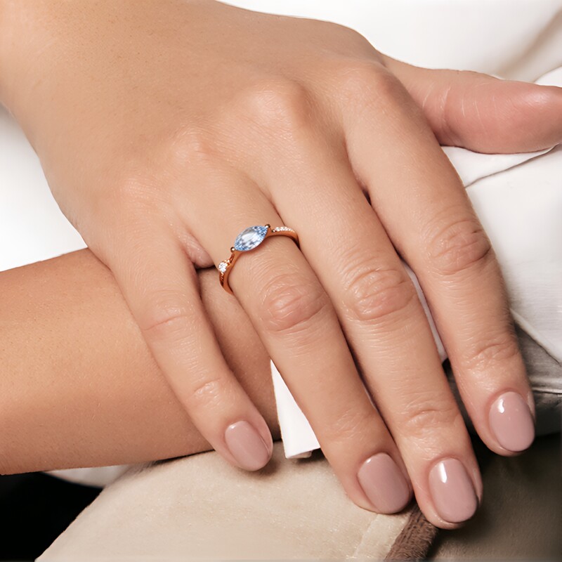 AAA-Brasilianischer Aquamarin-Goldring (CIRARI)