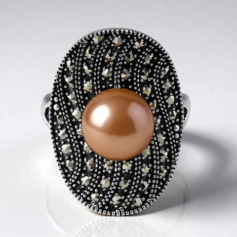 Anello in argento con Perla Ming (Annette classic)