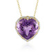 Zilveren halsketting met een amethist (Gems en Vogue)