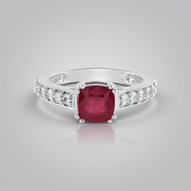 Bemainty Ruby Silver Ring