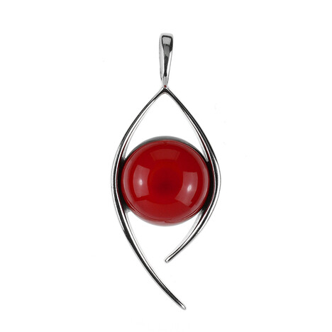 Roter Kolumbianischer Bernstein-Silberanhänger (dagen)