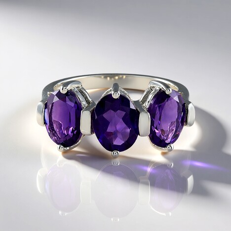 Anello in argento con Ametista Zambiana