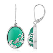 Boucles d'oreilles en argent et Agate verte