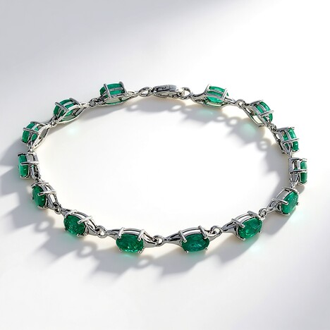 Bracciale in argento con Smeraldo Zambia