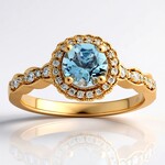 Anello in oro con Acquamarina Brasiliana AAA (CIRARI)