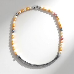 Collana in argento con Perla d'Acqua Dolce Bianca