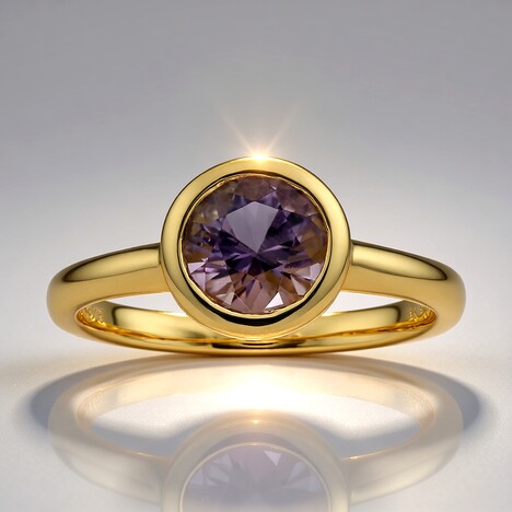 Anello in oro con Ametista dell'Arizona (Amanda Adkins)