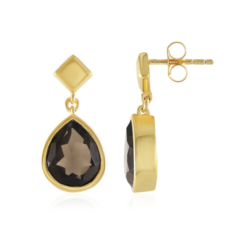 Rauchquarz-Silberohrringe