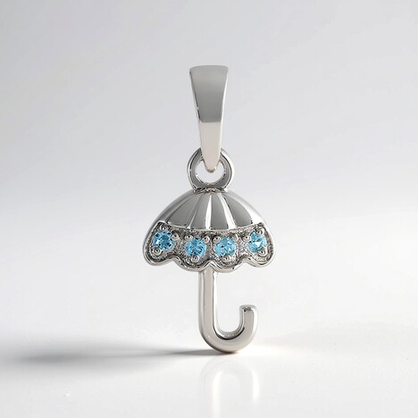 Ciondolo in argento con Topazio Blu Svizzero
