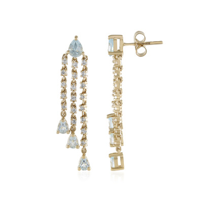 Pendientes en plata con Topacio azul cielo