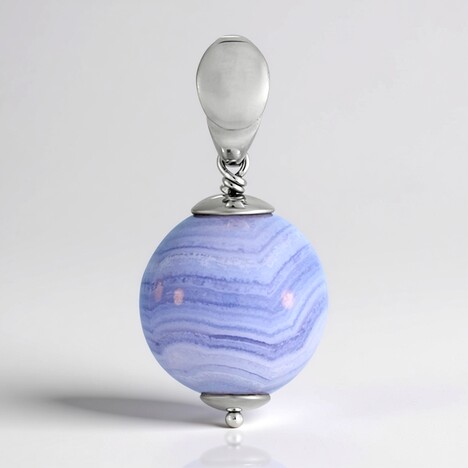 Ciondolo in argento con Calcedonio Blu
