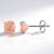 Boucles d'oreilles en argent et Quartz pêche pastel