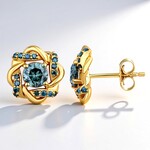 Orecchini in oro con Diamante Blu Cielo I2 (SUHANA)