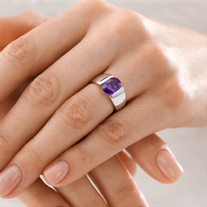 Sibirischer Amethyst-Silberring
