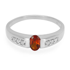 Hessonite Garnet Silver Ring