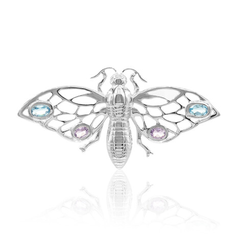 Ciondolo in argento con Topazio Blu Svizzero