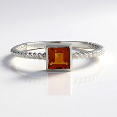 Bague en argent et Citrine Madère