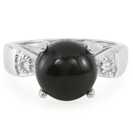 Zilveren ring met een Psilomelaan