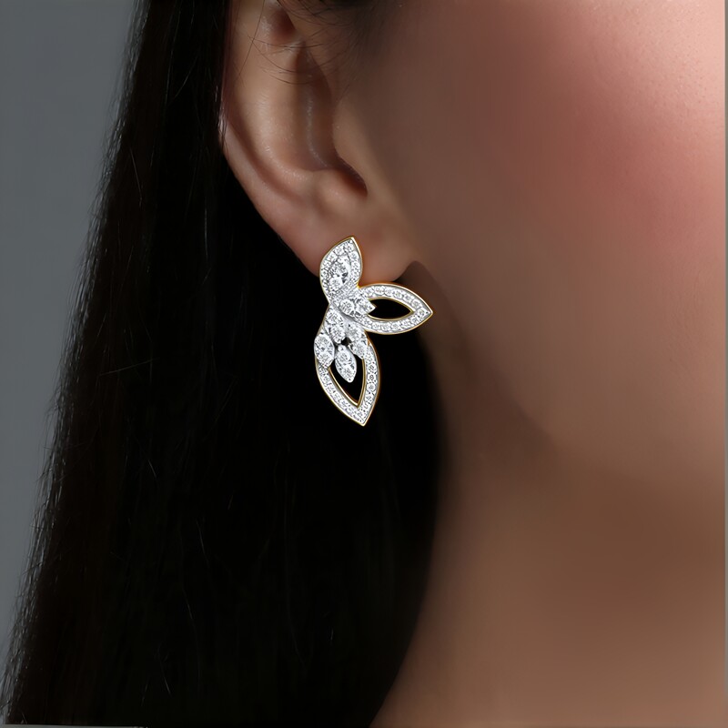 Gouden oorbellen met Diamanten SI1 (G) (Annette)