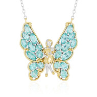 Collana in argento con Fluoroapatite Verde (Gems en Vogue)