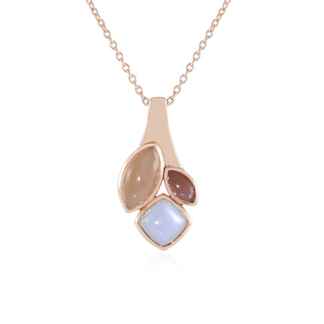 Collana in argento con Pietra di Luna Pesca (KM by Juwelo)