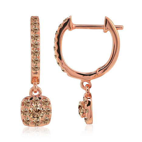 14K SI1 Argyle Rose De France Diamond Gold Earrings (Annette)