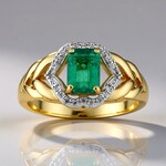Anello in oro con Smeraldo Zambia AAA (Rifkind 1894 Collection)
