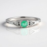 Anillo en plata con Esmeralda de Colombia