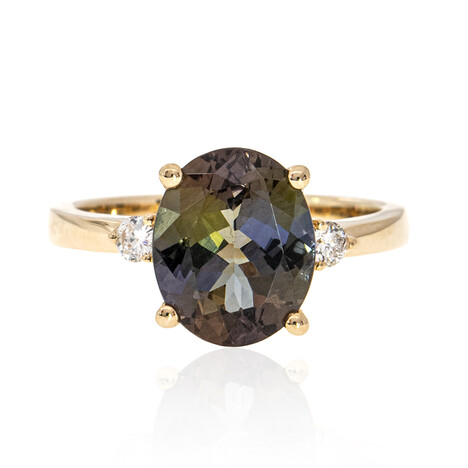 Nicht erhitzter Tansanit-Goldring (CIRARI)