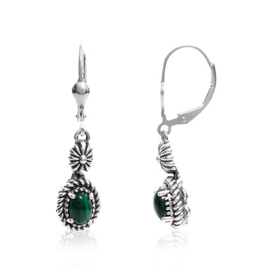 Orecchini in argento con Malachite (Desert Chic)
