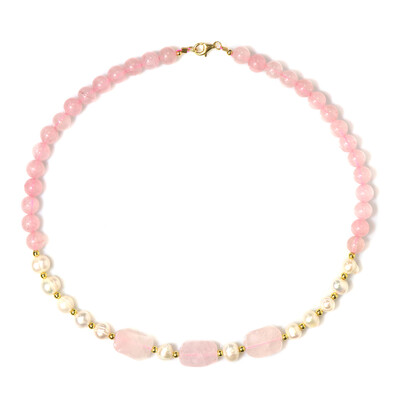 Collier en argent et Quartz rose (Riya)