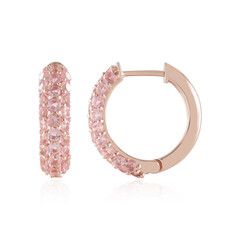 Nigerianischer Pinkfarbener Turmalin-Silberohrringe