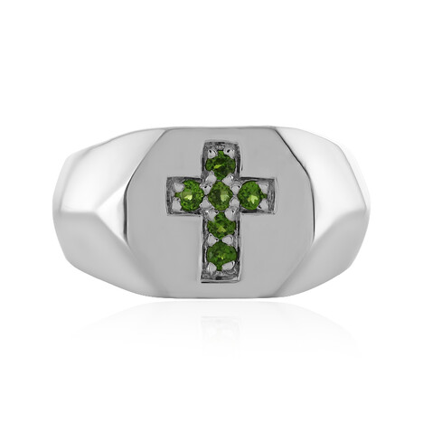 Zilveren ring met Russische diopsiedstenen