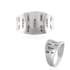 Bague en argent et Diamant champagne I2 (de Melo)