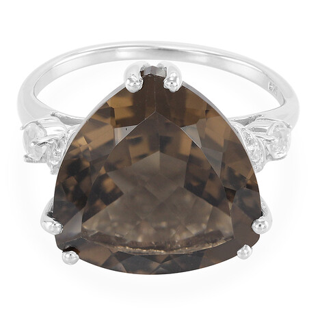 Zilveren ring met een rookkwarts