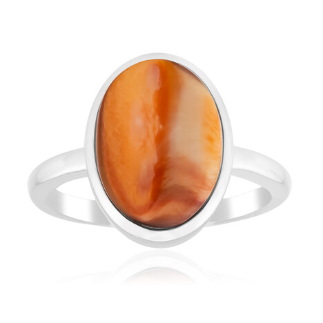 Orange Stachelauster-Silberring