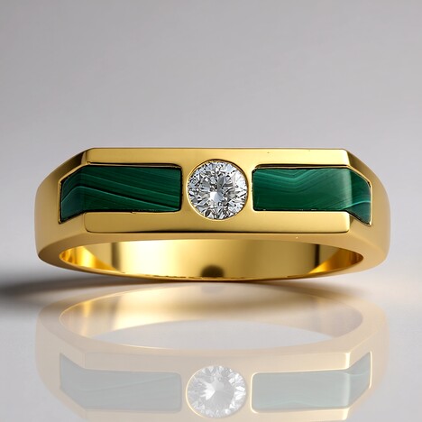 Anello in oro con Malachite (CIRARI)