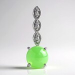 Ciondolo in argento con Crisoprasio Imperiale