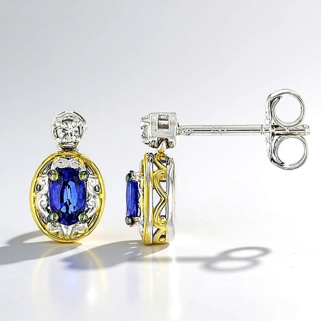Orecchini in argento con Spinello Cobalto (Gems en Vogue)
