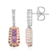 Pinkfarbener Madagaskar-Saphir-Silberohrringe (Gems en Vogue)