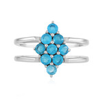 Neonblauer Apatit-Silberring
