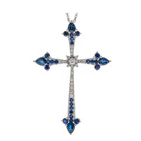 Collana in oro con Zaffiro Ceylon Blu (CIRARI)