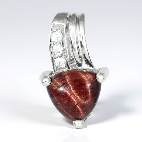 Ciondolo in argento con Occhio di Tigre Rosso