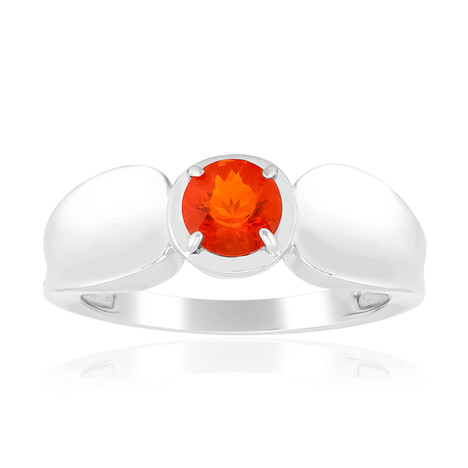 AAA Mexican Fire Opal Silver Ring