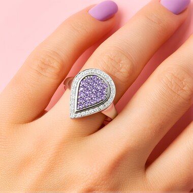 Anillo en plata con Tanzanita